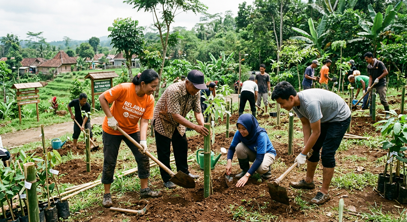 LIVESGP BLORA Hijau - Program lingkungan seperti gotong royong dan penanaman pohon.